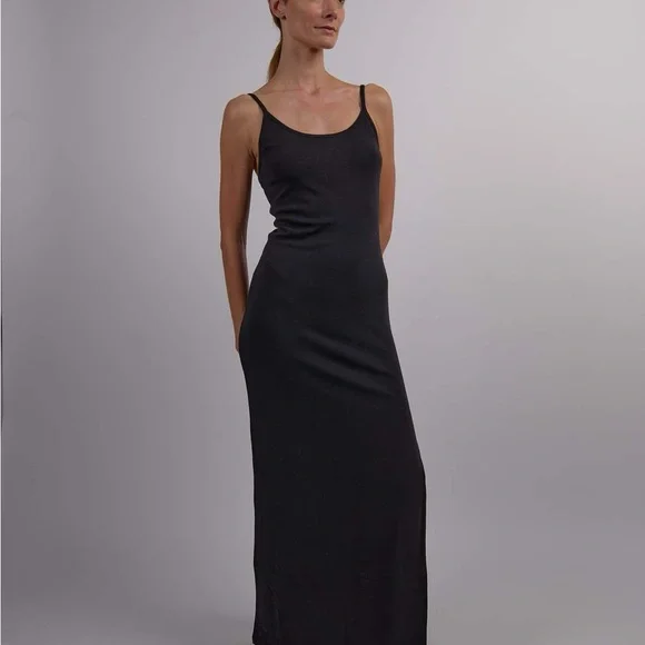 Organic Basics Black Maxi Slip Dress - Picture 5 of 7